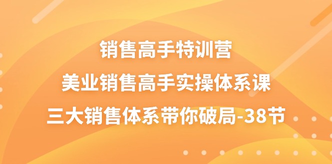 (10939期)销售-高手特训营,美业-销售高手实操体系课,三大销售体系带你破局-38节-就去找资源网