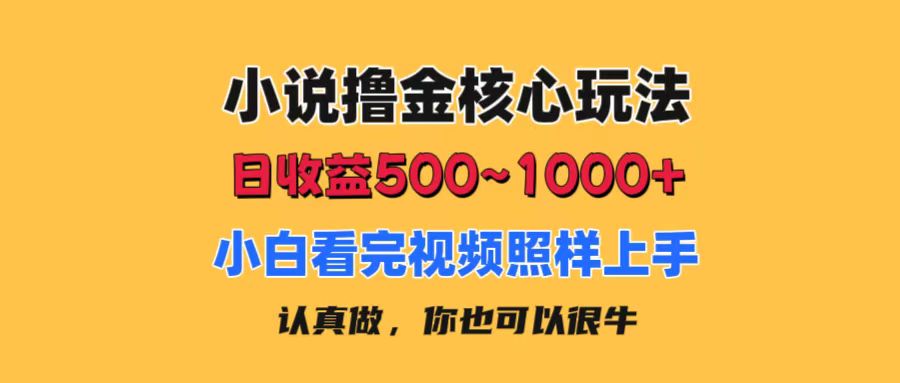 （11461期）小说撸金核心玩法，日收益500-1000+，小白看完照样上手，0成本有手就行-就去找资源网