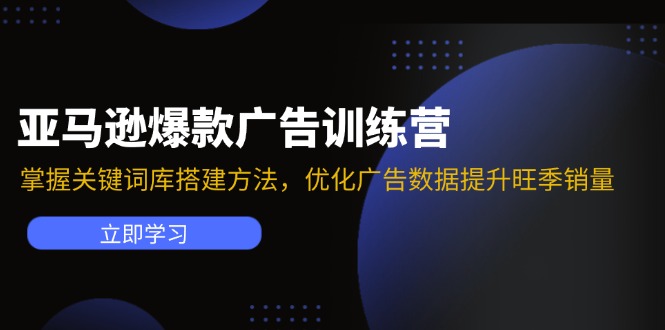 (11858期)亚马逊爆款广告训练营:掌握关键词库搭建方法,优化广告数据提升旺季销量-就去找资源网