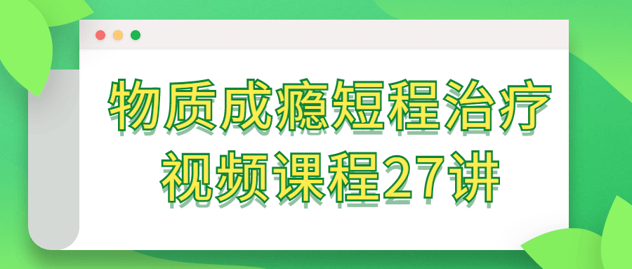 物质成瘾短程治疗视频课程27讲-就去找资源网