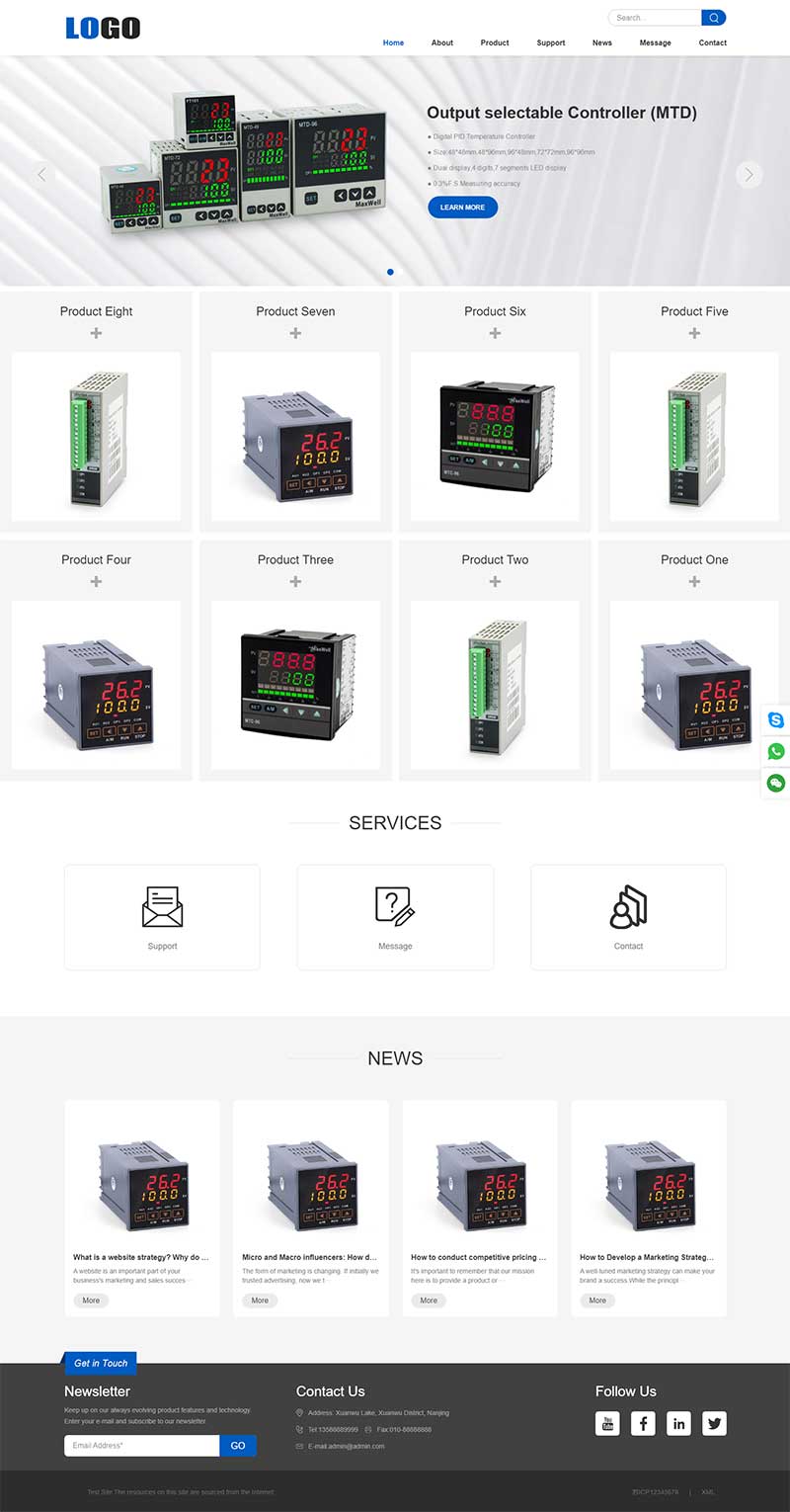 中英文外贸pbootcms网站模板 自适应-就去找资源网