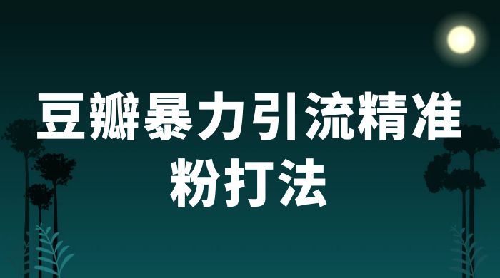 豆瓣暴力引流精准粉打法 一天轻松引流 100+-就去找资源网