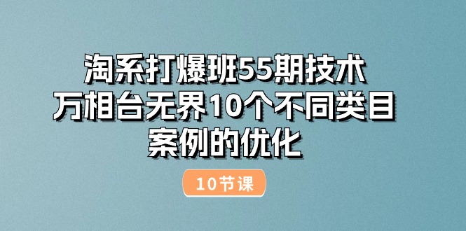 (10996期)淘系打爆班55期技术:万相台无界10个不同类目案例的优化(10节)-就去找资源网