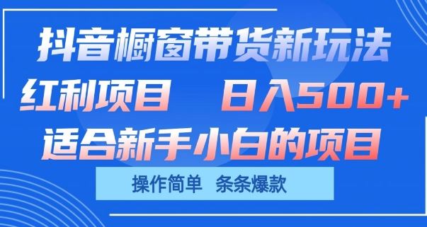 抖音橱窗带货新玩法,单日收益几张,操作简单,条条爆款【揭秘】-就去找资源网