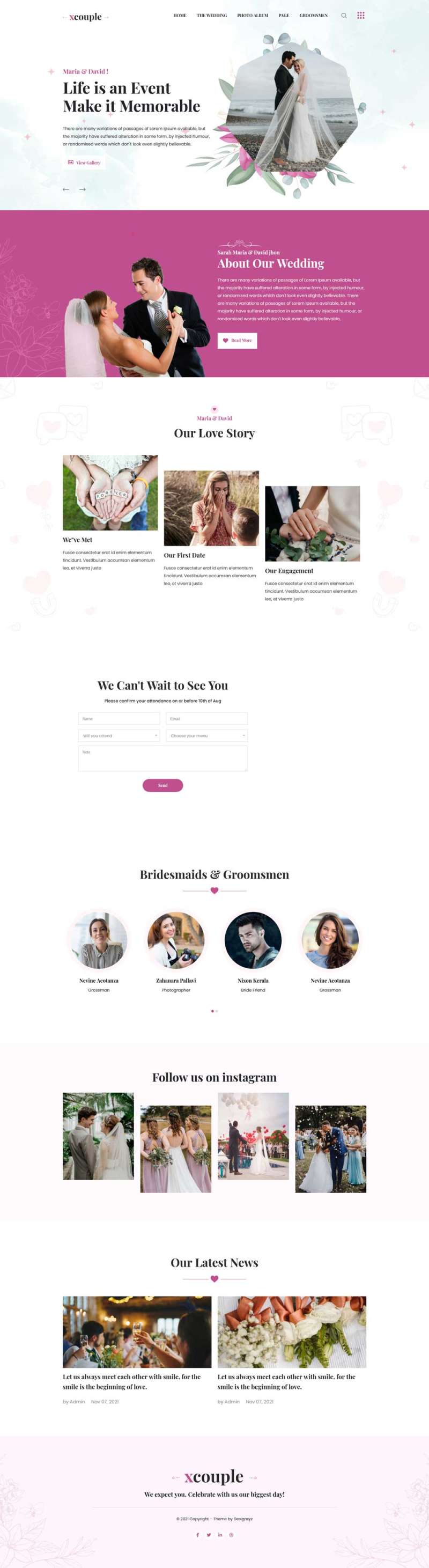 婚纱摄影婚礼策划公司html网站模板-就去找资源网