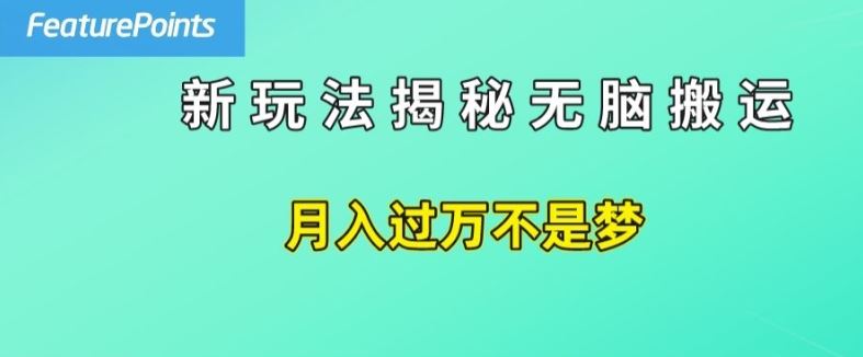 简单操作，每天50美元收入，搬运就是赚钱的秘诀【揭秘】-就去找资源网