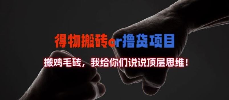 得物搬砖撸货项目?掰下数据,我给你们说说顶层思维【揭秘】-就去找资源网