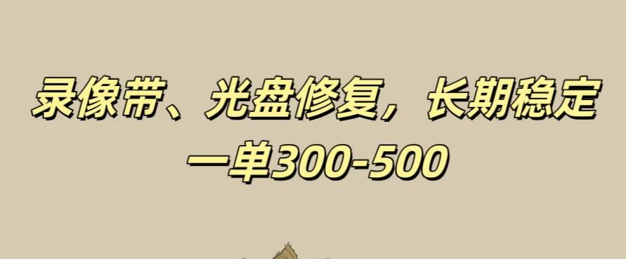 录像带、光盘修复项目,非常稳定适合长期做,一单300-500+-就去找资源网