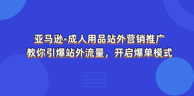 (11398期)亚马逊-成人用品 站外营销推广 教你引爆站外流量,开启爆单模式-就去找资源网