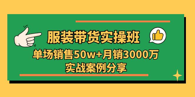 服装带货实操培训班:单场销售50w+月销3000万实战案例分享(27节)-就去找资源网