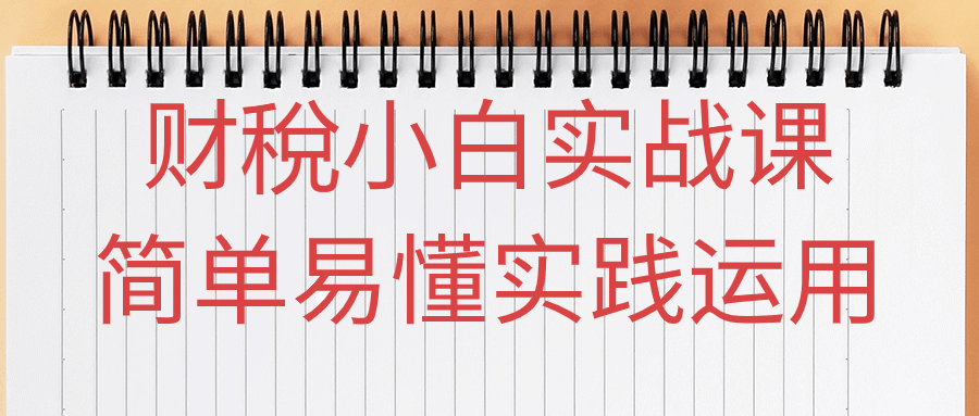 财稅小白实战课简单易懂实践运用-就去找资源网