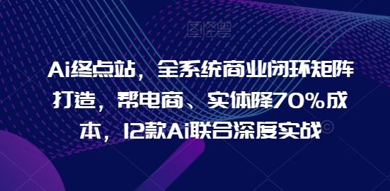 Ai终点站,全系统商业闭环矩阵打造,帮电商、实体降70%成本,12款Ai联合深度实战【0906更新】-就去找资源网