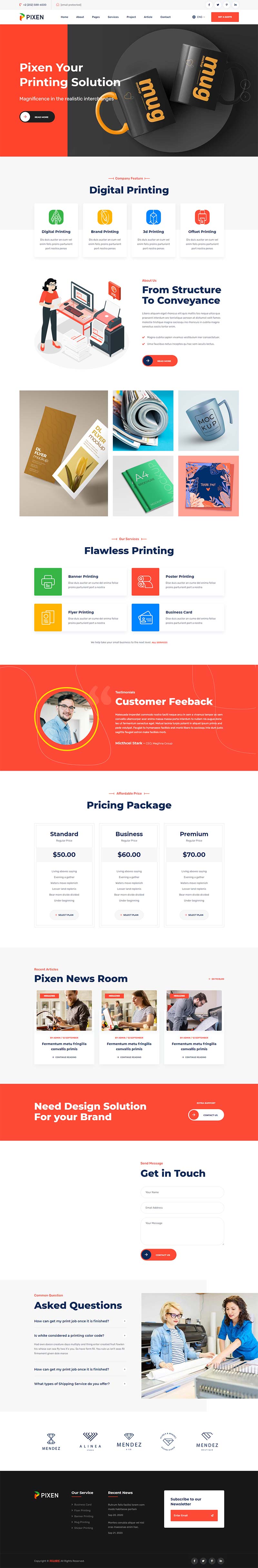 广告设计印刷平面设计公司html网站模板-就去找资源网