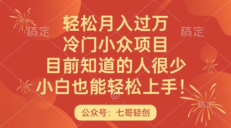 轻松月入过万,冷门小众项目,目前知道的人很少,小白也能轻松上手!-就去找资源网