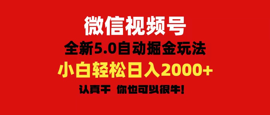 (11332期)微信视频号变现,5.0全新自动掘金玩法,日入利润2000+有手就行-就去找资源网