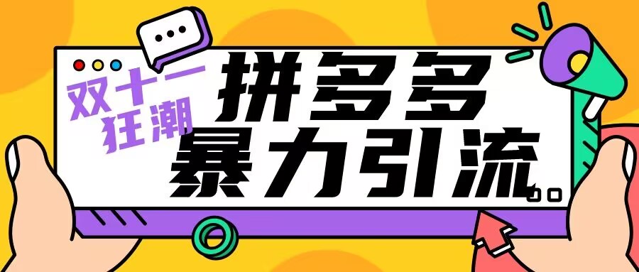 双十一拼多多暴力引流 日引300+微信-就去找资源网