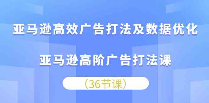 亚马逊高效广告打法及数据优化,亚马逊高阶广告打法课(36节)-就去找资源网