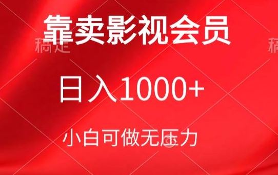 靠卖影视会员，日入1000+，落地保姆级教程，新手可学【揭秘】-就去找资源网