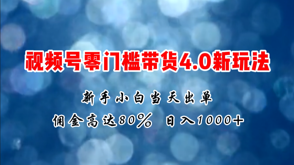（11358期）微信视频号零门槛带货4.0新玩法，新手小白当天见收益，日入1000+-就去找资源网