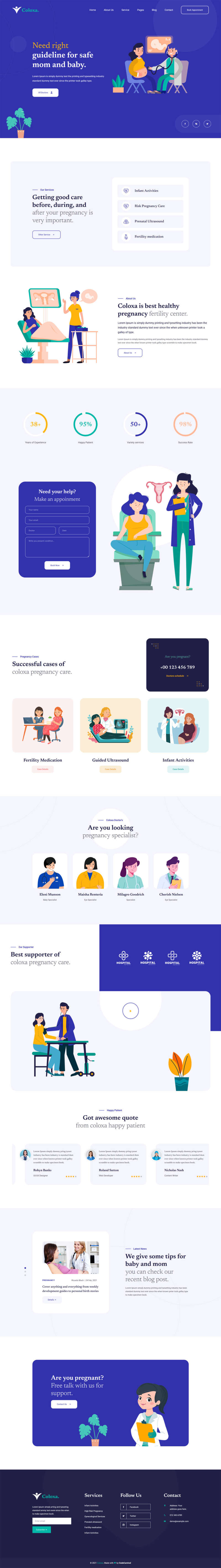 妇科产检医疗机构html网站模板-就去找资源网