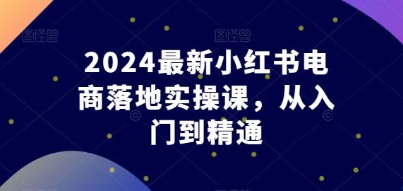 2024最新小红书电商落地实操课，从入门到精通-就去找资源网