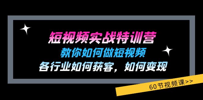 （11729期）短视频实战特训营：教你如何做短视频，各行业如何获客，如何变现 (60节)-就去找资源网