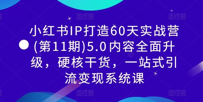 小红书IP打造60天实战营(第11期)5.0内容全面升级,硬核干货,一站式引流变现系统课-就去找资源网