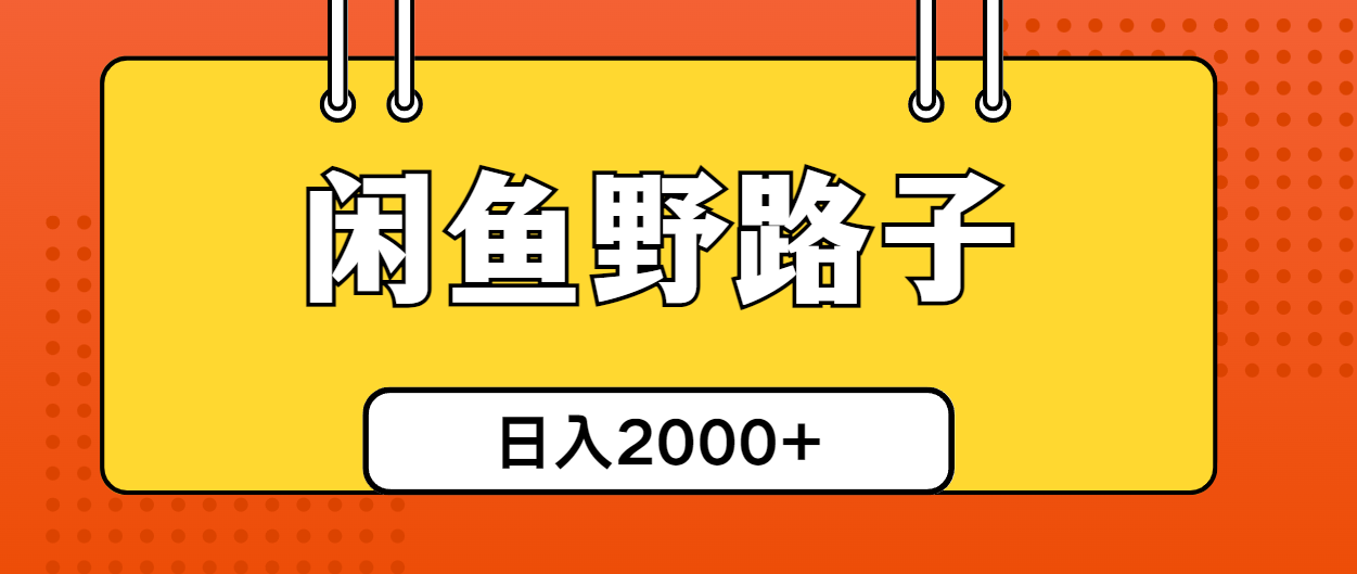 (10679期)闲鱼野路子引流创业粉,日引50+单日变现四位数-就去找资源网