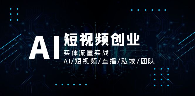 （11566期）AI短视频创业，实体流量实战，AI/短视频/直播/私域/团队-就去找资源网