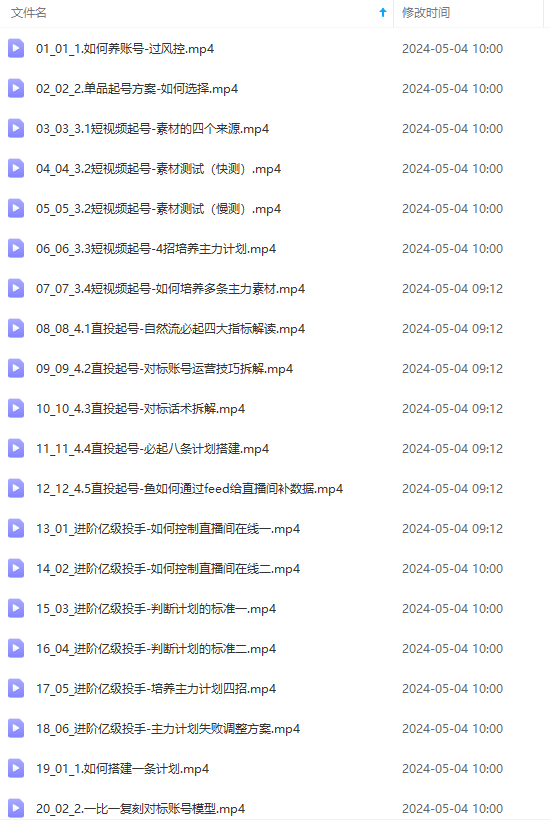 图片[1]-（10297期）2024单品正价起号，直播素材投流选品：选品课+投流课+素材课+卡首屏/100节-就去找资源网