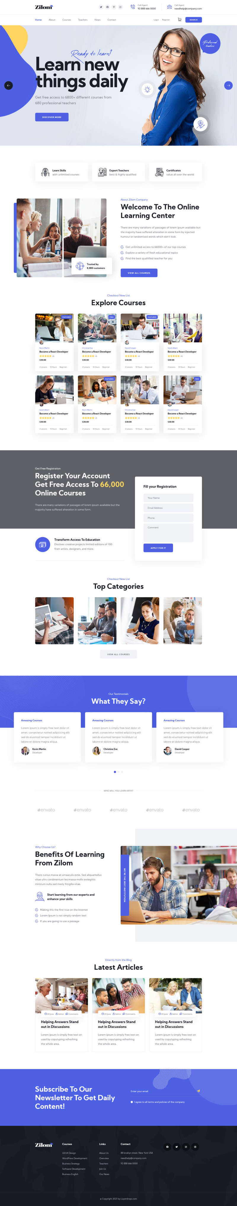 在线教育培训机构HTML模板-就去找资源网