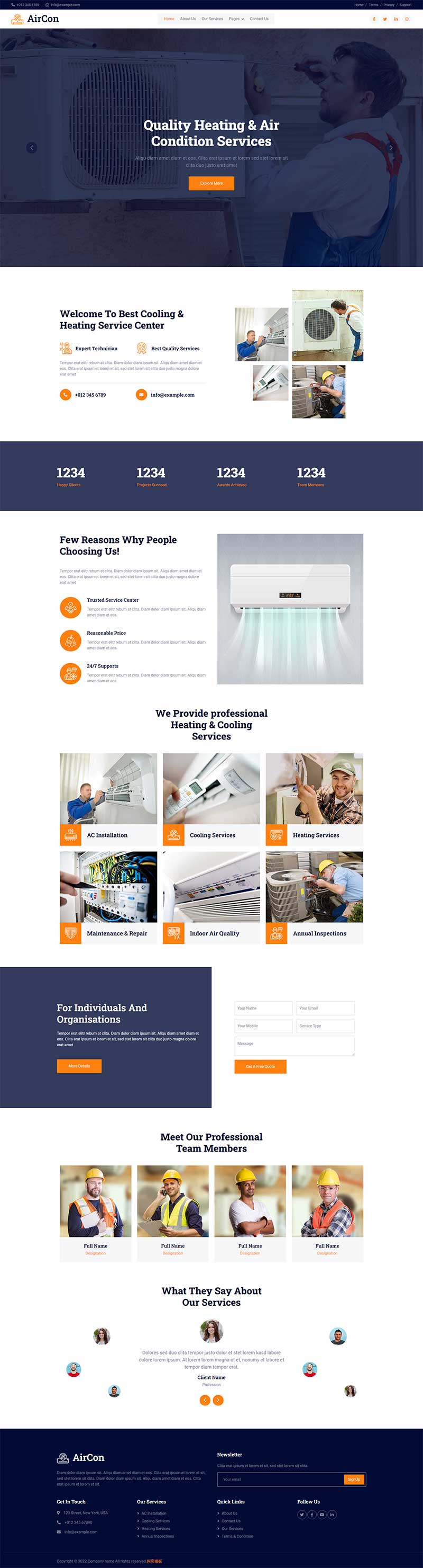 家电设备维修维护家政服务公司网站html模板-就去找资源网