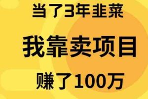 （10149期）当了3年韭菜，我靠卖项目赚了100万-就去找资源网