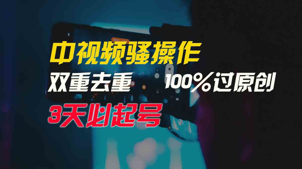 （9649期）中视频骚操作，双重去重100%过原创，3天比必起号，简单无脑，月入3W+-就去找资源网