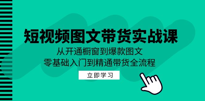 短视频图文带货实战课：从开通橱窗到爆款图文，零基础入门到精通带货-就去找资源网