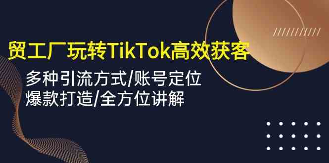 外贸工厂玩转TikTok高效获客,多种引流方式/账号定位/爆款打造/全方位讲解-就去找资源网