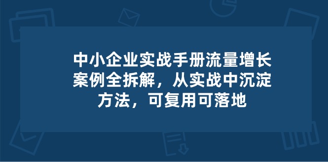 (10889期)中小 企业 实操手册-流量增长案例拆解,从实操中沉淀方法,可复用可落地-就去找资源网