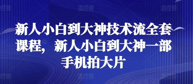 新人小白到大神技术流全套课程,新人小白到大神一部手机拍大片-就去找资源网