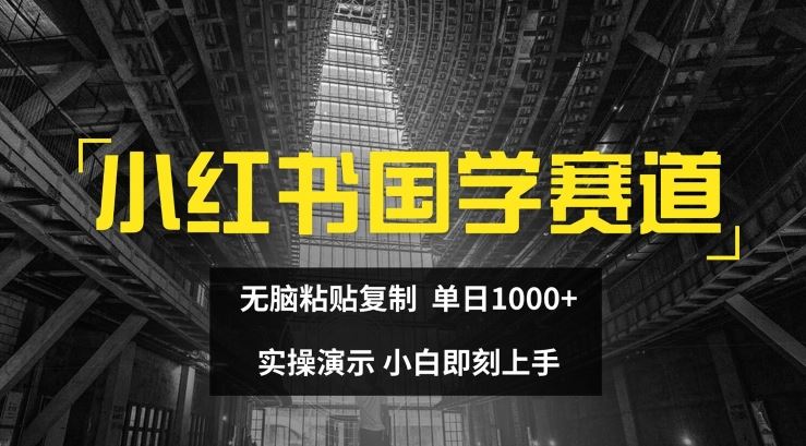 小红书国学赛道,无脑粘贴复制,单日1K,实操演示,小白即刻上手【揭秘】-就去找资源网