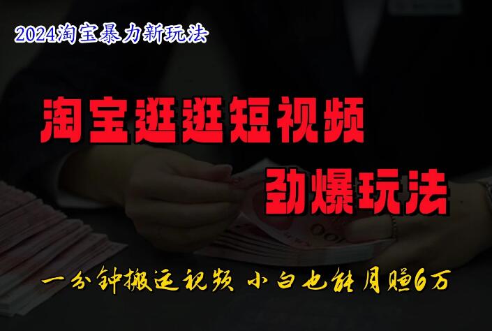 蓝海项目,淘宝逛逛视频分成计划,日入500+,只需一分钟搬运视频-就去找资源网