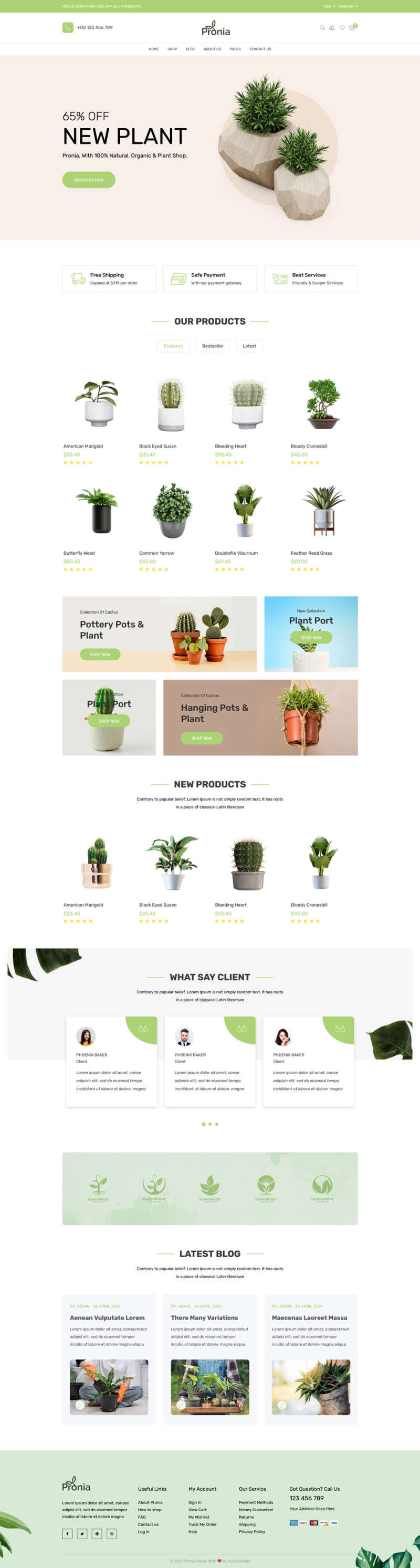 绿色植物盆栽商城html模板-就去找资源网