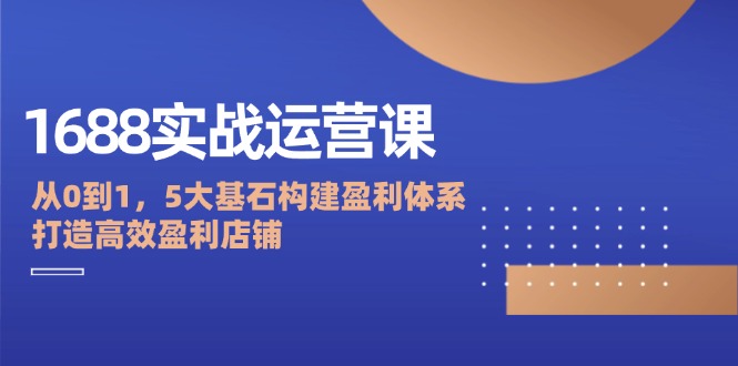 （12482期）1688实战运营课：从0到1，5大基石构建盈利体系，打造高效盈利店铺-就去找资源网