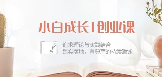 小白成长创业课:追求理论与实践结合,踏实落地,有尊严的持续赚钱-42节-就去找资源网