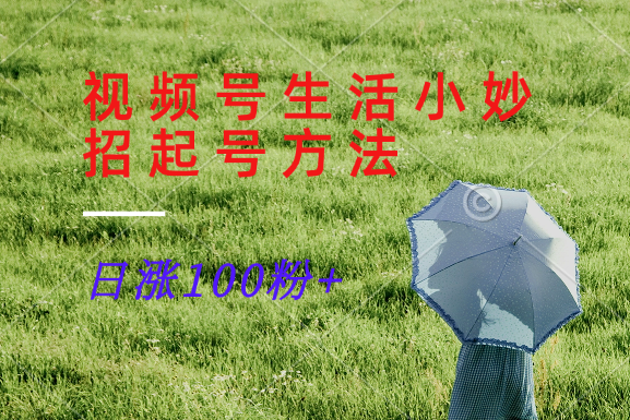 视频号生活小妙招分享赛道, 起号涨粉新方法,日涨100粉-就去找资源网