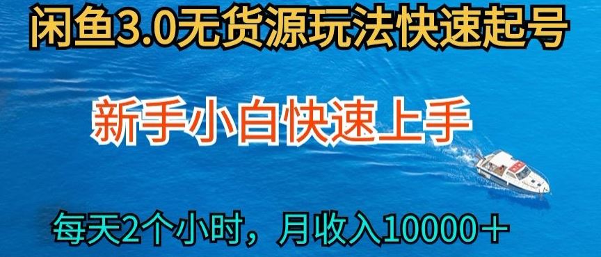 2024最新闲鱼无货源玩法，从0开始小白快手上手，每天2小时月收入过万【揭秘】-就去找资源网