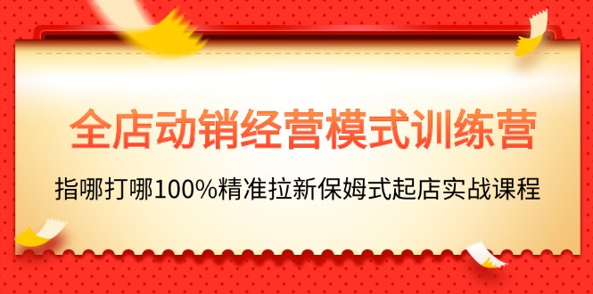 （11460期）全店动销-经营模式训练营，指哪打哪100%精准拉新保姆式起店实战课程-就去找资源网