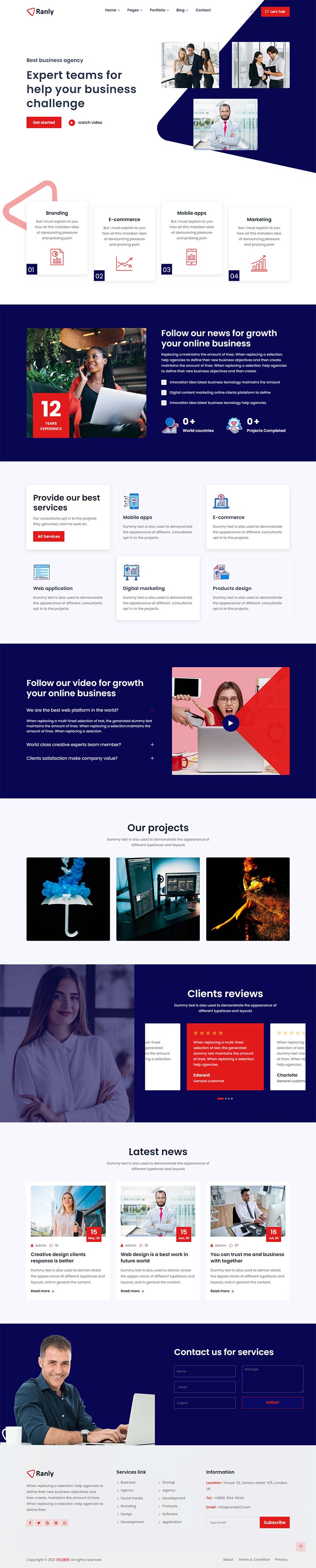 通用型企业服务企业策划公司html网站模板-就去找资源网