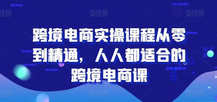跨境电商实操课程从零到精通，人人都适合的跨境电商课-就去找资源网