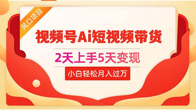 (10807期)2天上手5天变现视频号Ai短视频带货0粉丝0基础小白轻松月入过万-就去找资源网