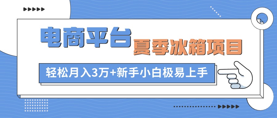 (10934期)电商平台夏季冰箱项目,轻松月入3万+,新手小白极易上手-就去找资源网